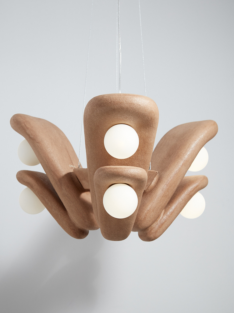 Ceramic Pendant Light with Clay | 3 pairs, Small Size - Zakohani Collection