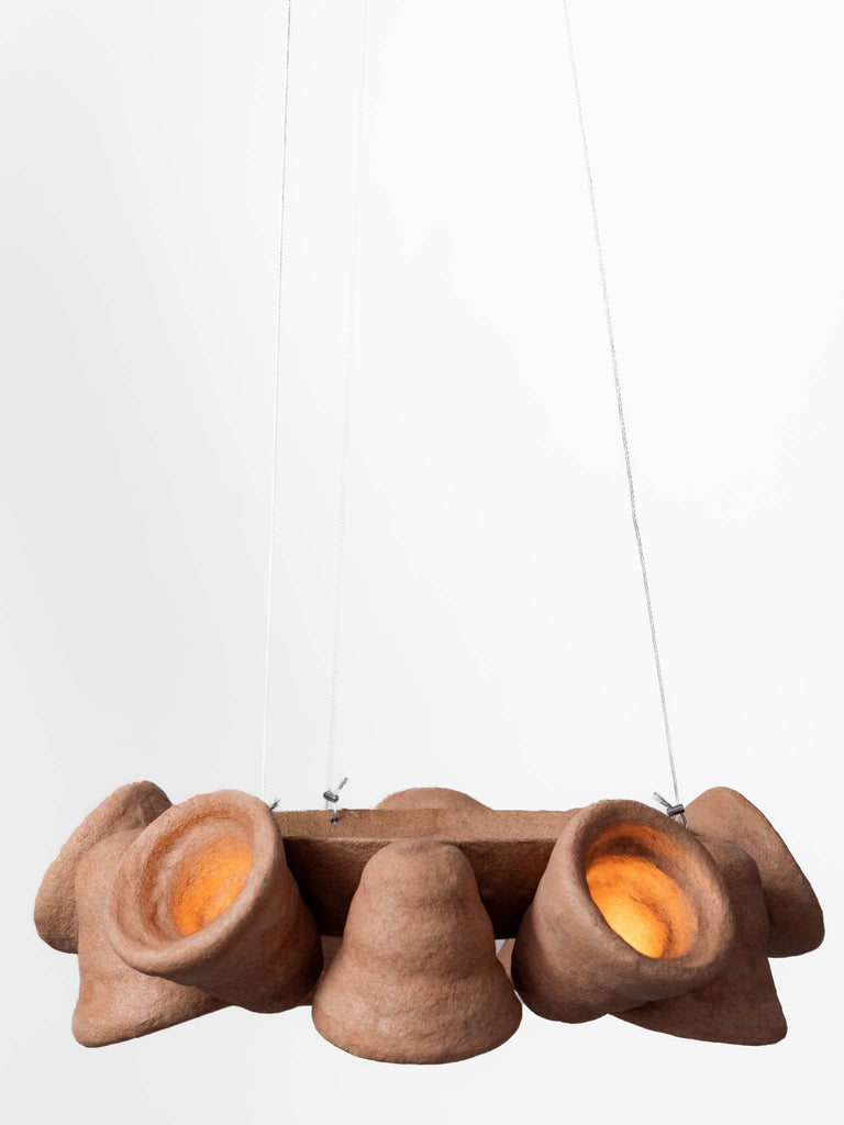 Clay Bell Shaped Chandelier (10 bells)  - Pecherna collection