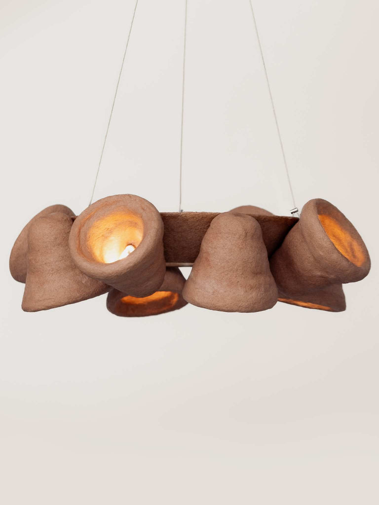 Clay Bell Shaped Chandelier (8 bells)  - Pecherni collection