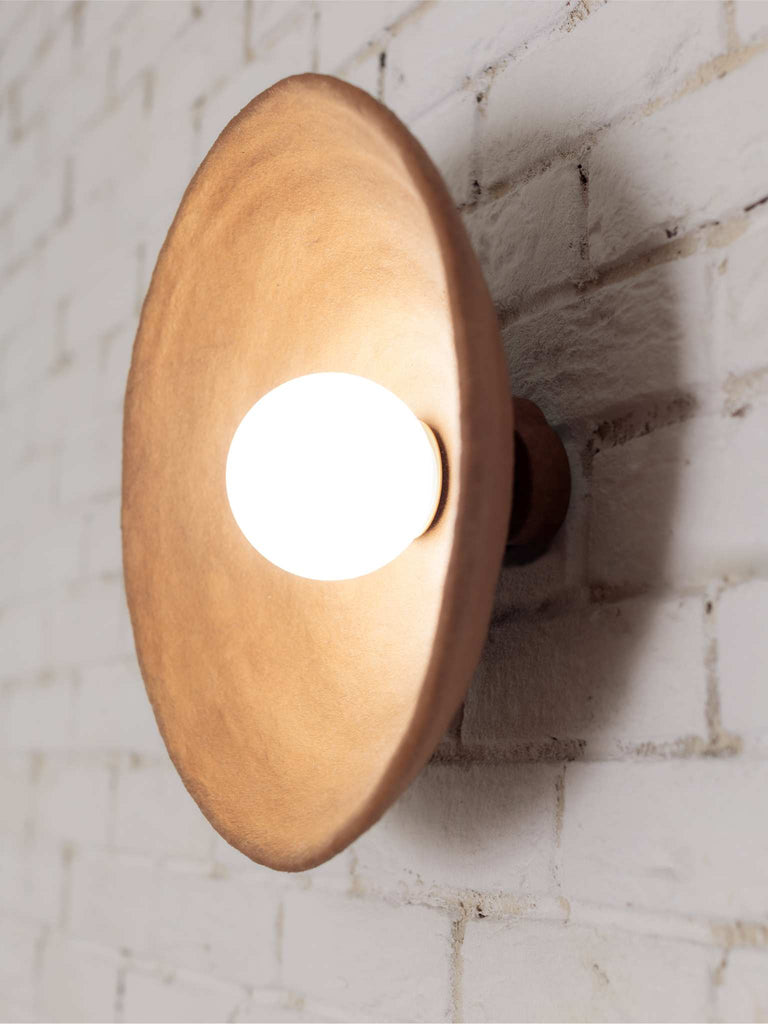 Ceramic Round Wall Sconce (15 inches/38 cm) - Pecherna collection