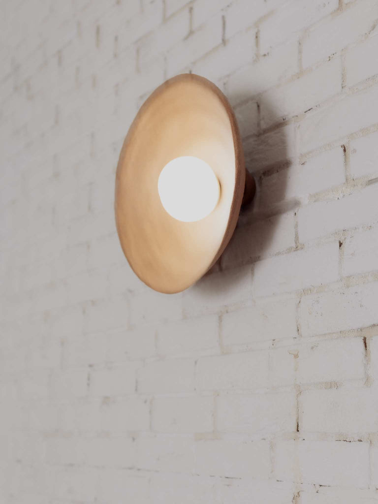 Ceramic Round Wall Sconce (15 inches/38 cm) - Pecherna collection