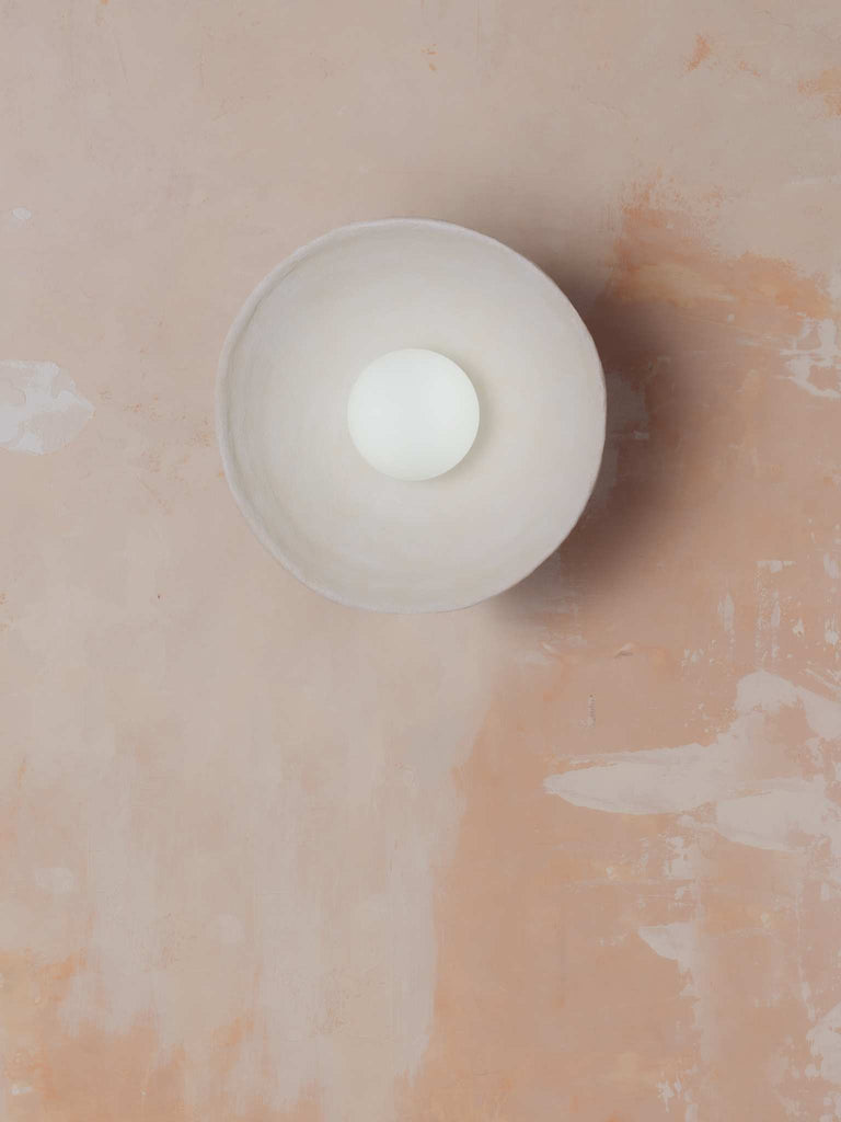 Ceramic Round Wall Sconce (12 inches/30 cm) - Pecherna collection