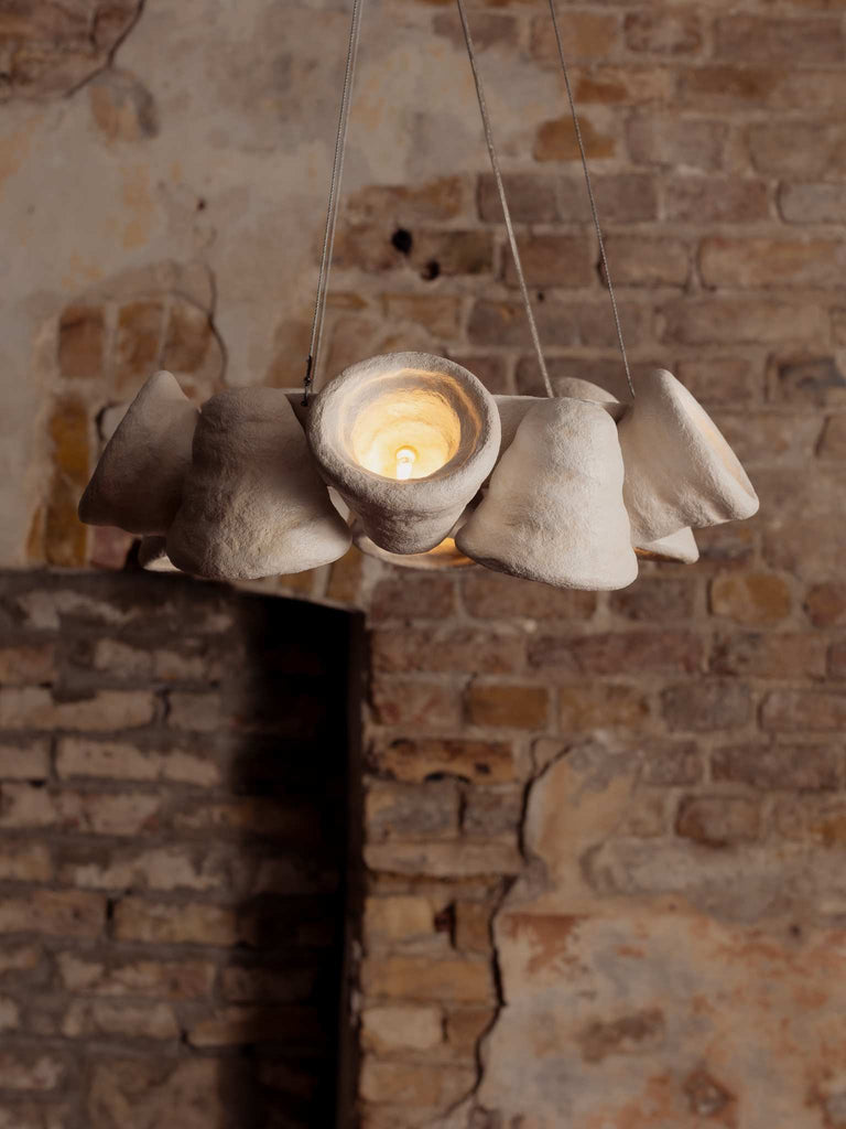 Clay Bell Shaped Chandelier (10 bells)  - Pecherni collection